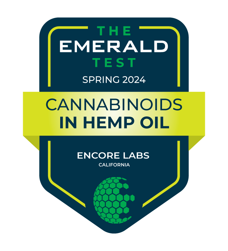 Cannabinoids in Hemp Oil Emerald Test Badge